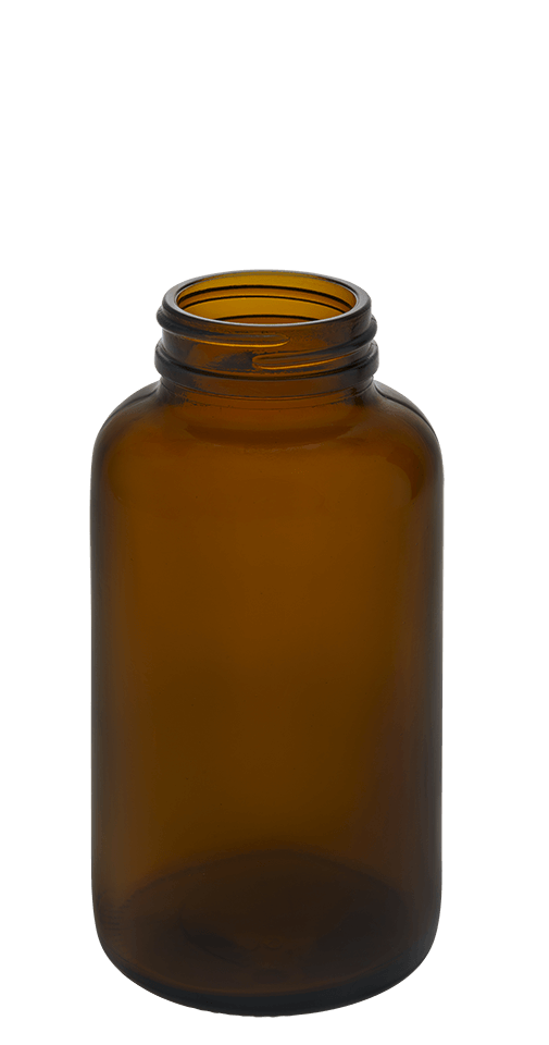 Słoik na kapsułki 300ml 45mm szkło bursztynowy
